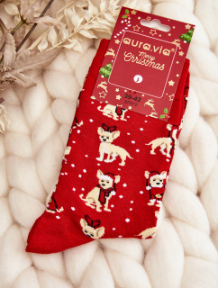 Pánské vánoční bavlněné ponožky s červenými soby