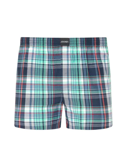 Pánské trenýrky 315300H B90 tyrkysové káro - Jockey Pánské trenýrky 315300H B90 tyrkysové káro - Jockey