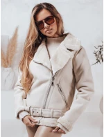 Dámská kožená bunda s ovčí kůží NORFDIMA bílá FashionStreet TY4735