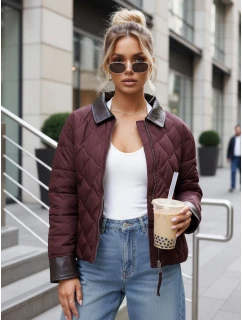 Dámská přechodná prošívaná bunda bordó FashionStreet TY5620