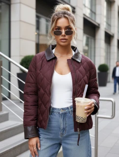 Dámská přechodná prošívaná bunda bordó FashionStreet TY5620