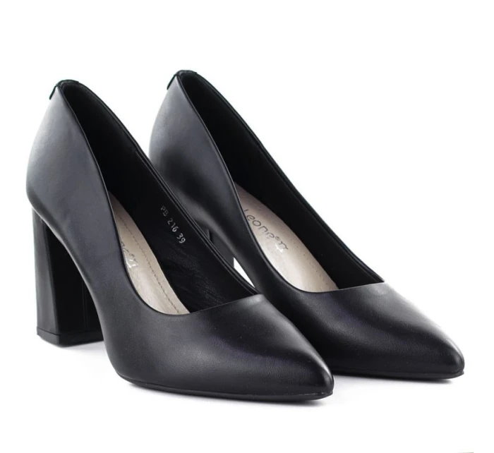 Černé lodičky na jehlovém podpatku černé Sergio Leone PB216