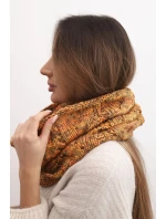 Dámský pletený měkký melírovaný zimní šál KN25 hořčicový