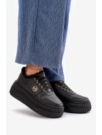 Sneakersy Sportovní Obuv Dámská Zateplená Na Masivní Podešvi Černé model 21668413 - Boto Sneakersy Sportovní Obuv Dámská Zateplená Na Masivní Podešvi Černé model 21668413 - Boto