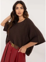 Sweter IT SW model 21877691 ciemny brązowy - FPrice Sweter IT SW model 21877691 ciemny brązowy - FPrice