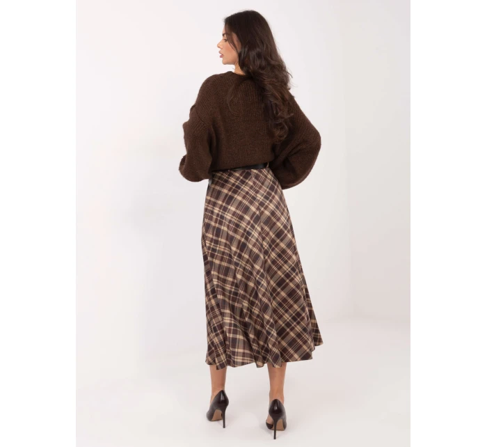 Spódnica MI SD model 21793740 ciemny brązowy - FPrice Spódnica MI SD model 21793740 ciemny brązowy - FPrice