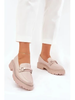 Dámské zdobené mokasíny s cyrkoniemi Patina – béžové