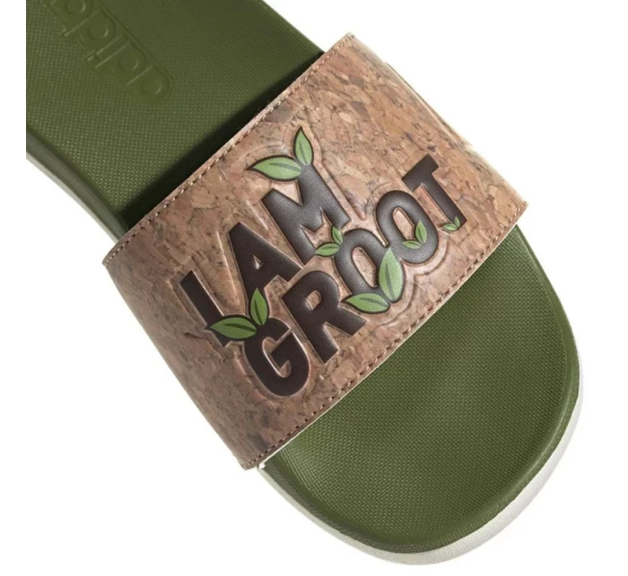 Dětské žabky / nazouváky Adilette Comfort Jr ID8029 Zelená s hnědou - Adidas Dětské žabky / nazouváky Adilette Comfort Jr ID8029 Zelená s hnědou - Adidas