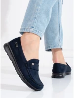 Jedinečné  mokasíny Granatowy dámské bez podpatku