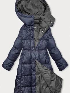 Tmavě modrá dlouhá dámská zimní bunda model 21245936 - W COLLECTION