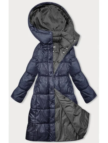 Tmavě modrá dlouhá dámská zimní bunda model 21245936 - W COLLECTION