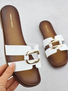 Dámské žabky s ornamentem bílé Sergio Leone SK077H