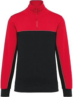 WK WK 404 Pracovní mikina s 1/4 zipem 20.W404 black/red