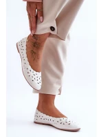 Dámské Lesklé Baleríny Bílé model 21625332 - EVENTO