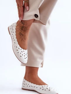 Dámské Lesklé Baleríny Bílé model 21625332 - EVENTO