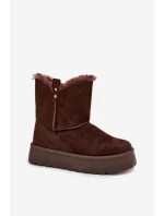 Dámské Sněhule Na Platformě S Kožíškem Čokoládové model 21706838 - Boto Dámské Sněhule Na Platformě S Kožíškem Čokoládové model 21706838 - Boto