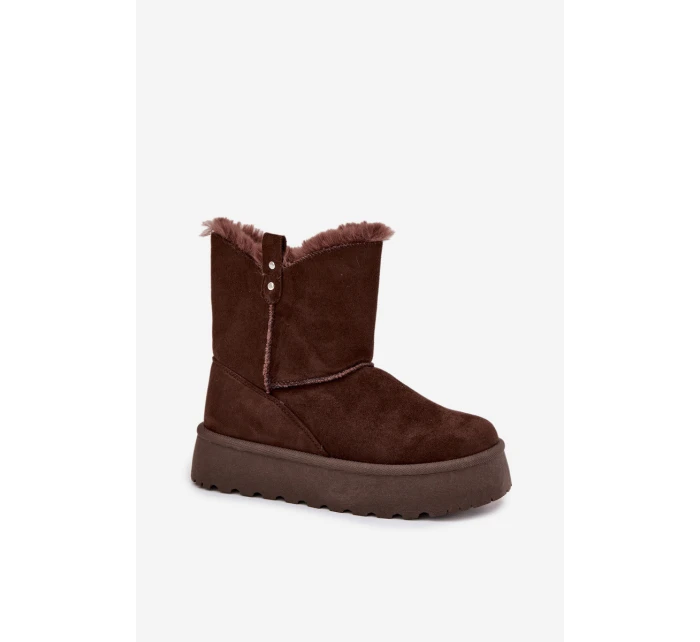 Dámské Sněhule Na Platformě S Kožíškem Čokoládové model 21706838 - Boto Dámské Sněhule Na Platformě S Kožíškem Čokoládové model 21706838 - Boto