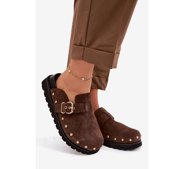 z semiše na platformě s a přezkou Big Star Čokoládové model 22100931 - Big Star Shoes z semiše na platformě s a přezkou Big Star Čokoládové model 22100931 - Big Star Shoes