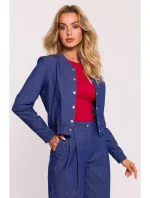 M800 Bunda bomber s lisovanými cvočky - modrá M800 Bunda bomber s lisovanými cvočky - modrá