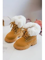 Dětské boty Trappers na zip s kožešinou Camel model 20034277 - Kesi