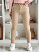 Dámské džínové kalhoty CLARET s páskem ve světle hnědé barvě FashionStreet UY2455