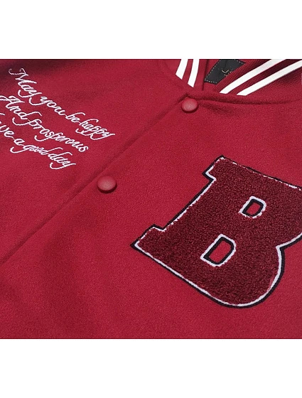 Tmavě červená dámská bunda typu bomber model 18141032 - J.STYLE Tmavě červená dámská bunda typu bomber model 18141032 - J.STYLE