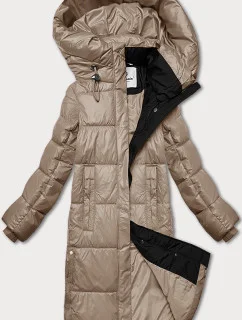 Dámská zimní bunda v kakaové barvě s kapucí Glakate (LU-238001#)