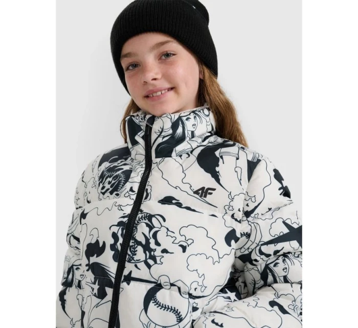 Dívčí péřová bunda se syntetickou výplní 4F 4FJRAW25TDJAF0748-11A