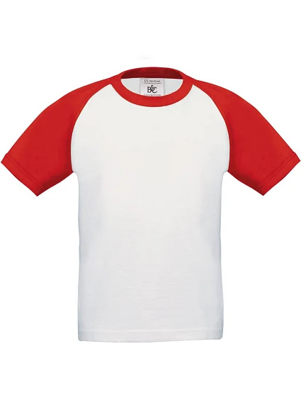 B&C Base-Ball /kids Dětské raglánové kontrastní tričko 01.0350 white/red B&C Base-Ball /kids Dětské raglánové kontrastní tričko 01.0350 white/red