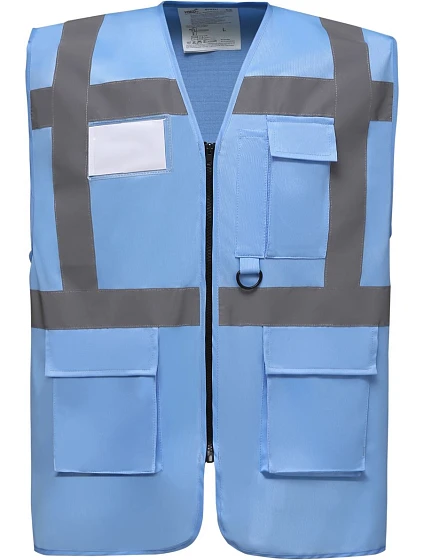Yoko HVW 801 Hi-Vis multifunkční vesta 79.W801 sky blue Yoko HVW 801 Hi-Vis multifunkční vesta 79.W801 sky blue
