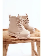 Dětské Kožené Kozačky Se Zipem Béžove model 21597399 - Boto