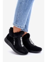 Tenisky Botky Dámské S Kožíškem Černé Zeriana