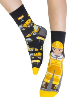 Chlapecké vzorované ponožky 014 GRAPHITE 29-31