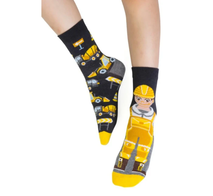 Chlapecké vzorované ponožky 014 GRAPHITE 29-31