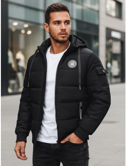 Pánská prošívaná bunda černá FashionStreet TX4638z Pánská prošívaná bunda černá FashionStreet TX4638z