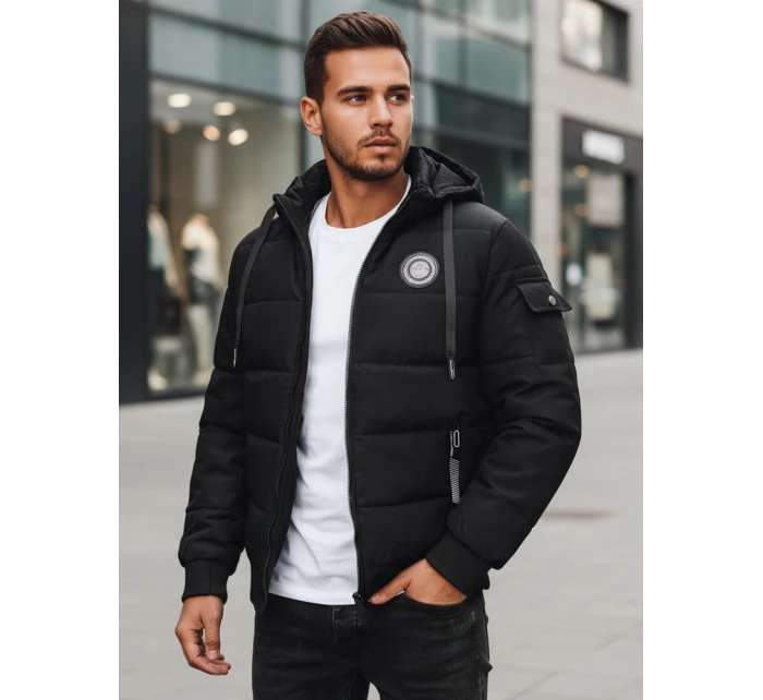 Pánská prošívaná bunda černá FashionStreet TX4638z Pánská prošívaná bunda černá FashionStreet TX4638z