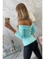 Halenka s model 21753072 výstřihem mátová - K-Fashion Halenka s model 21753072 výstřihem mátová - K-Fashion