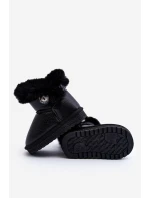 Zateplené sněhové boty s kožešinou černé model 21645826 - Boto