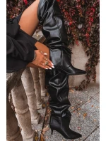 Nazouvací dámské kozačky na jehlovém podpatku černé Ysolienne Nazouvací dámské kozačky na jehlovém podpatku černé Ysolienne