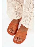 Dámské pantofle na plochém podpatku oranžové model 21900515 - Boto