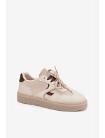 Dámské tenisky s dvojitými šněrováním světle béžové model 22095300 - Boto