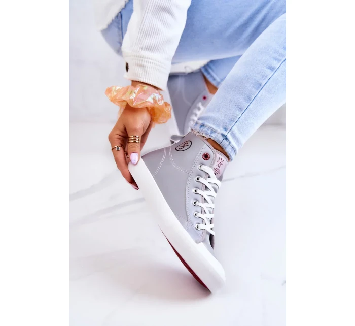 Dámské vysoké tenisky Cross Jeans JJ2R4057C šedá Dámské vysoké tenisky Cross Jeans JJ2R4057C šedá