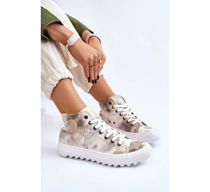 Dámské tenisky High Big Star LL274047 Bílá a zelená Dámské tenisky High Big Star LL274047 Bílá a zelená