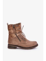 Dámské Kotníkové Boty Workery Tmavě Béžové Perfecto Dámské Kotníkové Boty Workery Tmavě Béžové Perfecto