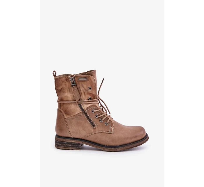 Dámské Kotníkové Boty Workery Tmavě Béžové Perfecto Dámské Kotníkové Boty Workery Tmavě Béžové Perfecto