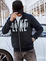 Pánská mikina na zip s potiskem v tmavě modré barvě FashionStreet BX5412