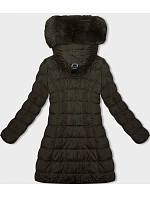 Dámská zimní bunda v khaki barvě s kapucí model 21246483 - LHD Dámská zimní bunda v khaki barvě s kapucí model 21246483 - LHD