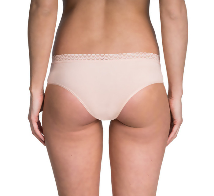Dámské vykrojené kalhotky s krajkou FANCY COTTON HIPSTER - BELLINDA - světle růžová