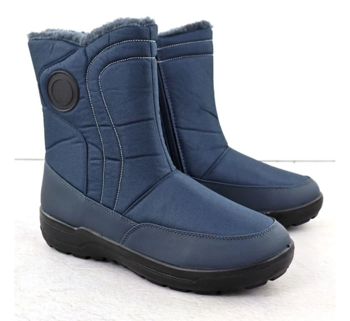 Dámské ploché zateplené sněhule tmavě modré Potocki SU33310 Dámské ploché zateplené sněhule tmavě modré Potocki SU33310