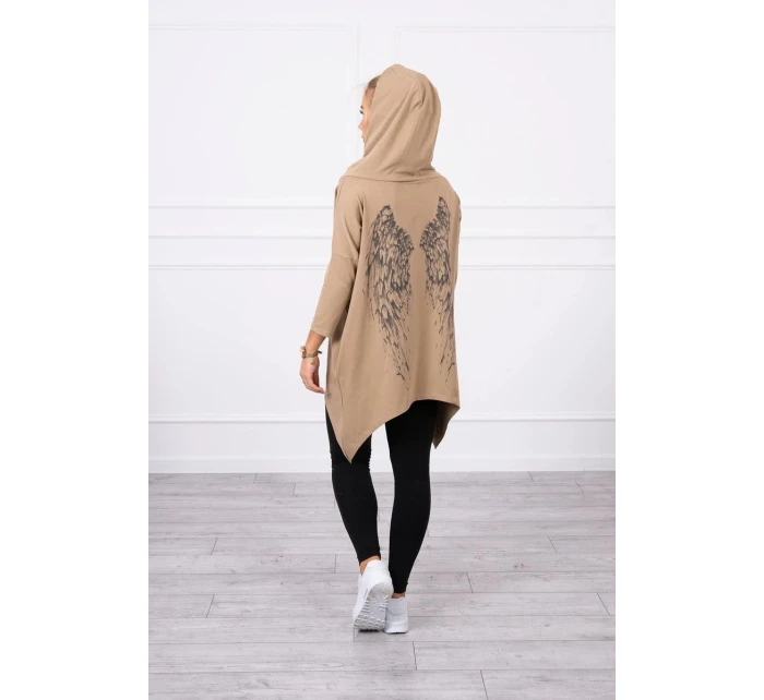 Mikina s potiskem model 21755692 camel - K-Fashion